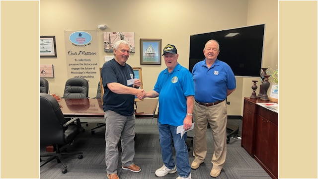 President "Andy" Anderson, Docent - Dennis Bopp, Coast Guard Auxiliary CMDR Larry King
